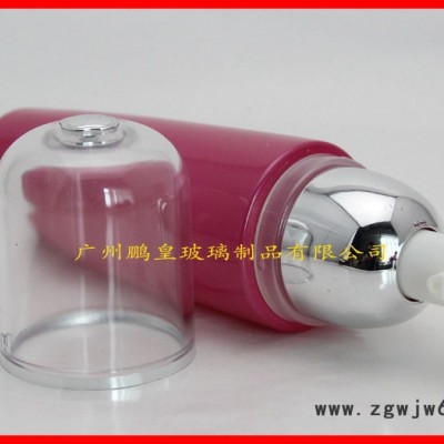 100ml紅色噴漆玻璃化妝品套裝乳液瓶 配套噴鍍噴頭和透明外