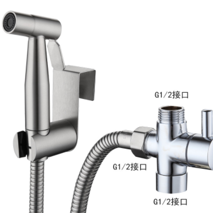 304不銹鋼美規婦洗器歐規馬桶伴侶清洗7/8分水器掛座馬桶噴槍套裝